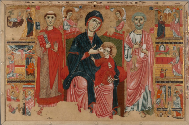 Virgin and Child Enthroned between Saints Leonard and Peter and Scenes from the Life of Saint Peter